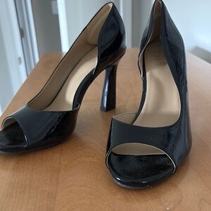 Naturalizer Black High Heel Peep-Toe Pumps